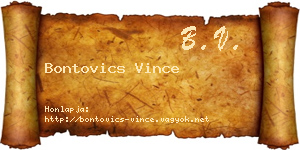 Bontovics Vince névjegykártya